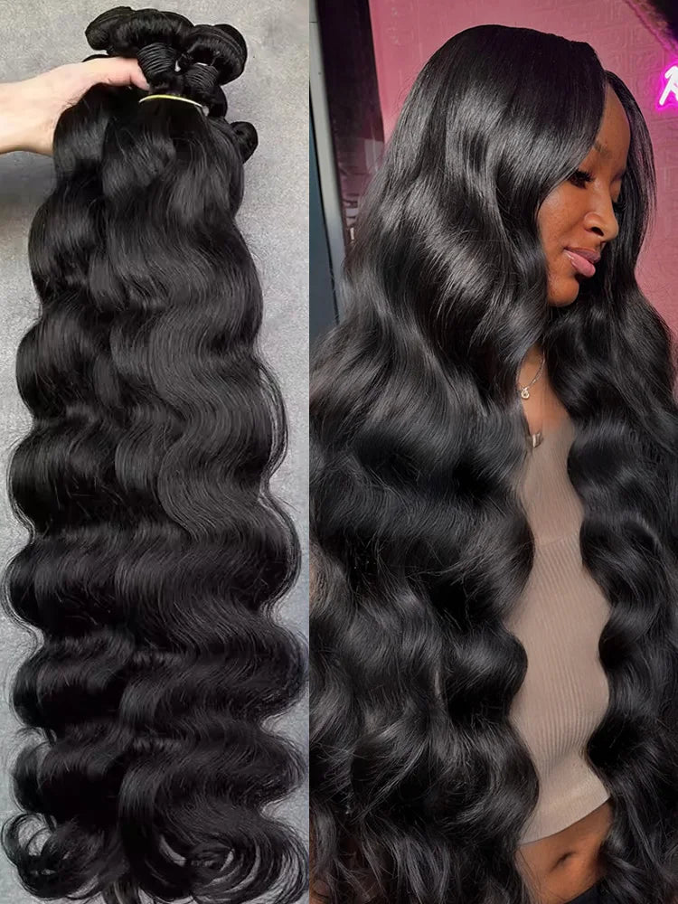 30 40 Inch Brazilian Virgin Body Wave Bundles Raw Hair 100% Human Hair Remy Quick Weaves Unprocessed Hair Extensions Tissage