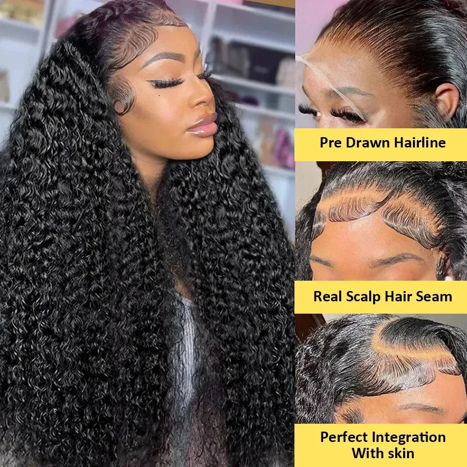 13X6 Deep Wave Human Hair Lace Wig 30 Inch hd Lace Frontal Wig Loose Water Wave 13X4 Lace Front Human Hair Curly Wigs for Women
