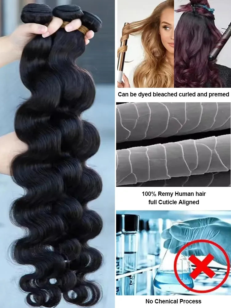 30 40 Inch Brazilian Virgin Body Wave Bundles Raw Hair 100% Human Hair Remy Quick Weaves Unprocessed Hair Extensions Tissage