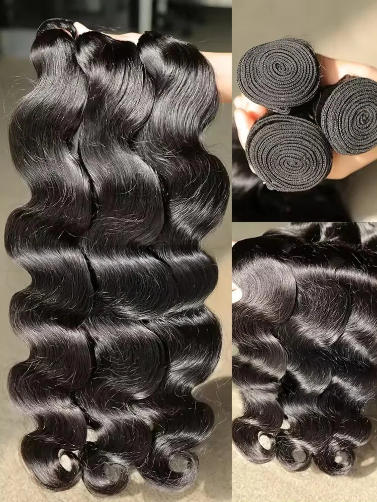 30 40 Inch Brazilian Virgin Body Wave Bundles Raw Hair 100% Human Hair Remy Quick Weaves Unprocessed Hair Extensions Tissage