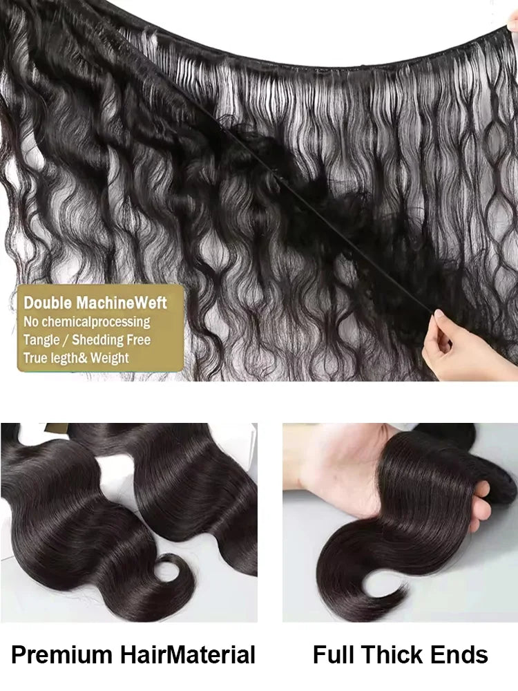 30 40 Inch Brazilian Virgin Body Wave Bundles Raw Hair 100% Human Hair Remy Quick Weaves Unprocessed Hair Extensions Tissage