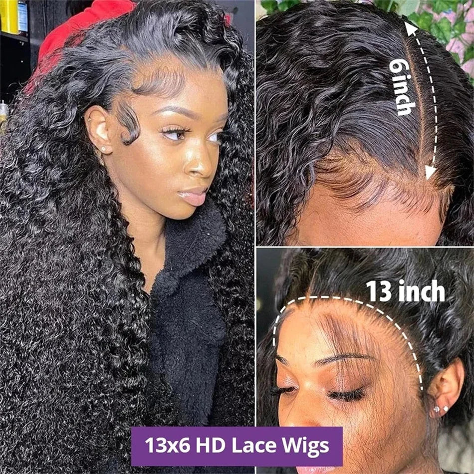 13X6 Deep Wave Human Hair Lace Wig 30 Inch hd Lace Frontal Wig Loose Water Wave 13X4 Lace Front Human Hair Curly Wigs for Women